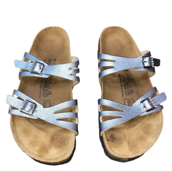 Birkenstock Shoes | Birkis Rhinestone Silver Sandals | Poshmark